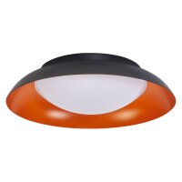 LED Deckenleuchte Click-DIM Schwarz Gelb 3000K Ø31cm