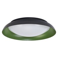 LED Deckenlampe Click-DIM Schwarz Gr&uuml;n 3000K rund &Oslash;48cm