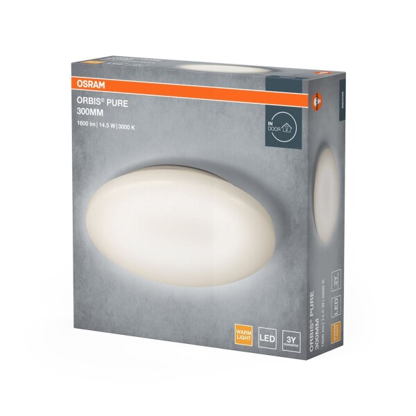 LED Deckenleuchte Weiß Alu Metall 3000 K Ø30cm OSRAM