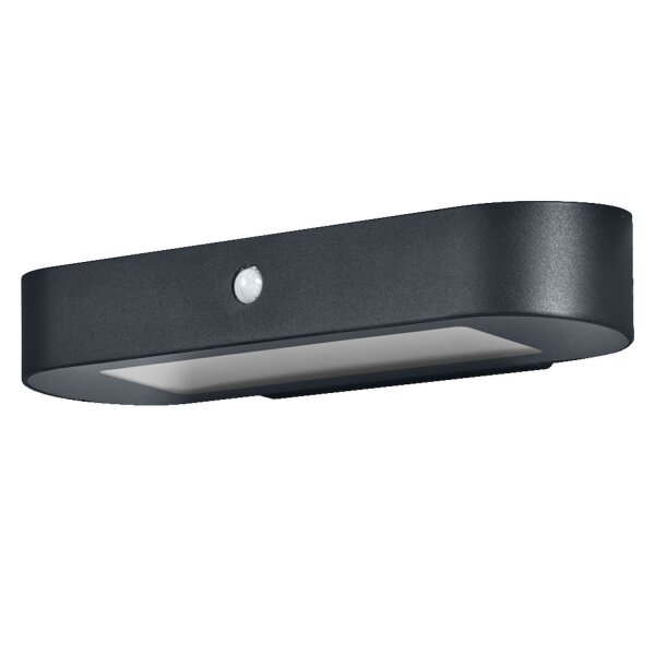 LED Solar Wandlampe Sensor Schwarz Alu 4000K IP44 OSRAM