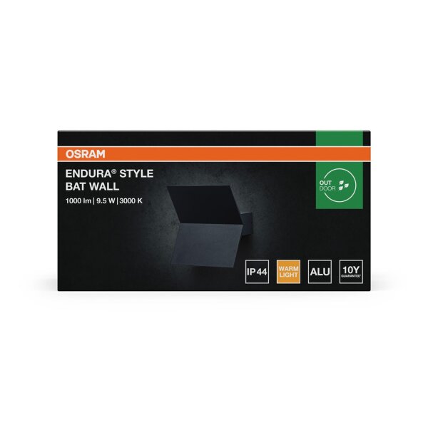 LED Wandleuchte Dunkelgrau 3000 K IP44 B:17,7 cm OSRAM
