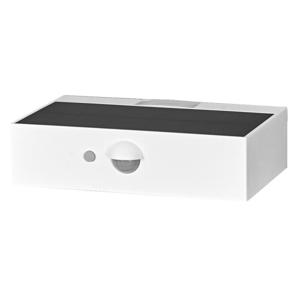 LED Solar Wandleuchte Sensor Weiß Metall 3000K IP65