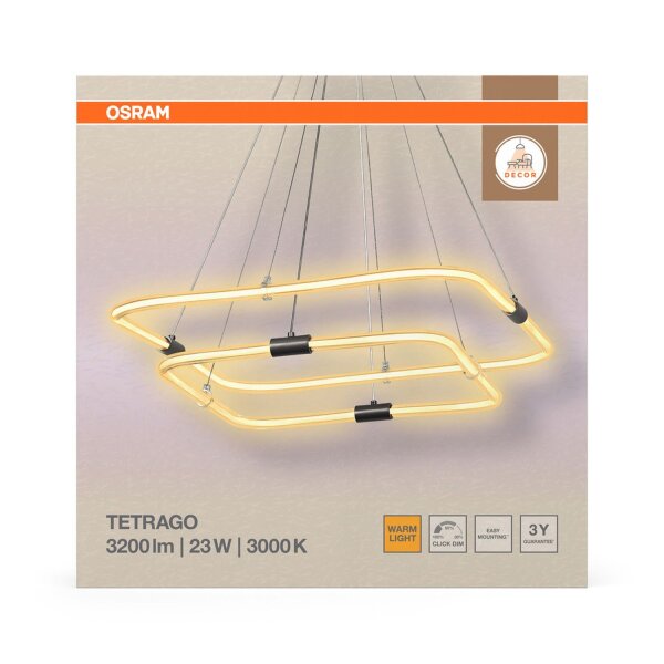 LED Pendelleuchte Dunkelgrau dimmbar 3000 K OSRAM