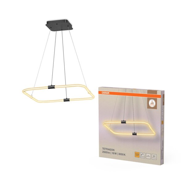 LED Hängelampe Dunkelgrau dimmbar 3000 K OSRAM
