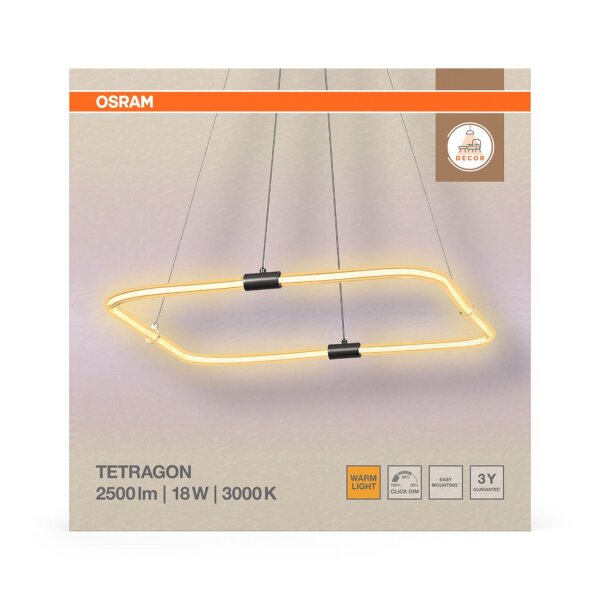 LED Hängelampe Dunkelgrau dimmbar 3000 K OSRAM