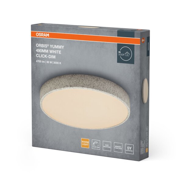 LED Deckenlampe Click-DIM Weiß Metall 3000K Ø49cm OSRAM
