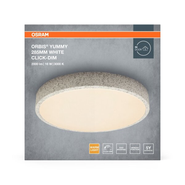 LED Deckenleuchte Click-DIM Weiß 3000K Ø28,5cm OSRAM