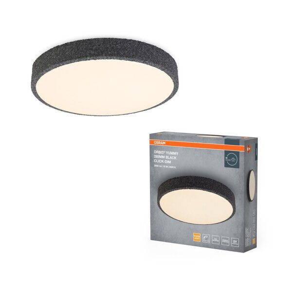 LED Deckenlampe Click-DIM Schwarz 3000K Ø28,5cm OSRAM