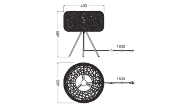 Dreibein Tischleuchte Weiß Papier E27 48,5 cm OSRAM