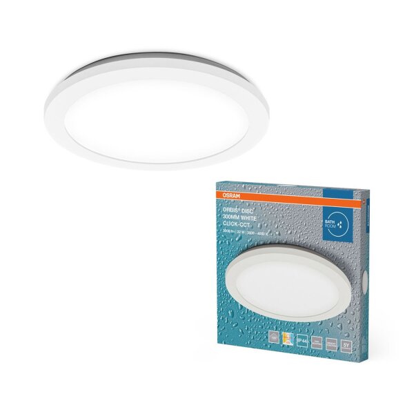 LED Deckenleuchte Click-CCT Weiß Metall IP44 OSRAM