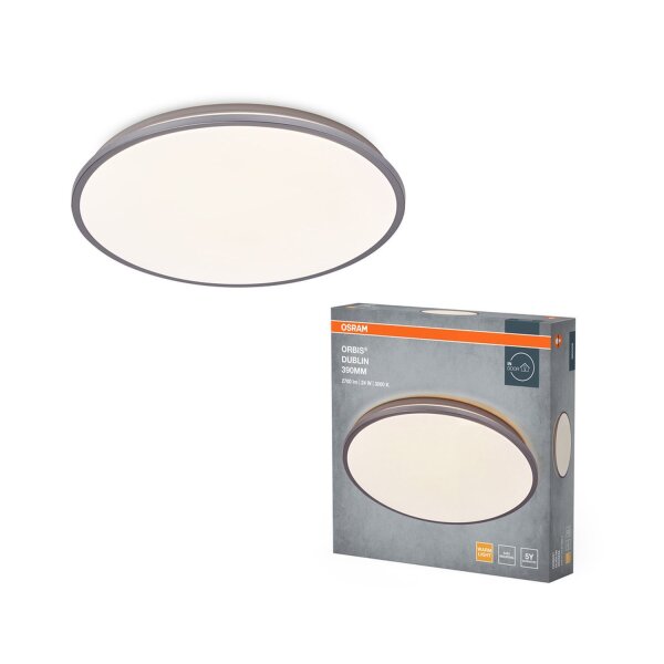LED Deckenleuchte Silber Metall 3000K Ø39cm rund OSRAM