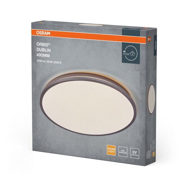 LED Deckenlampe Silber Metall 3000 K rund Ø48,7cm OSRAM