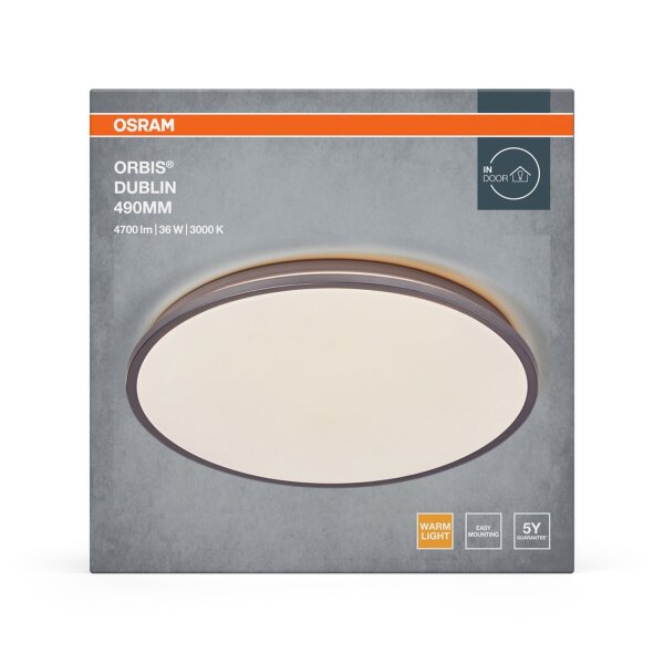 LED Deckenlampe Silber Metall 3000 K rund Ø48,7cm OSRAM