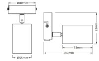 Deckenstrahler flexibel Weiß Metall GU10 L9,2cm OSRAM