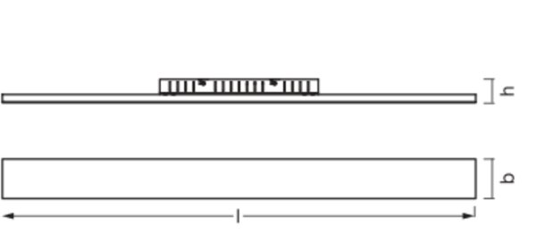 LED Deckenleuchte Weiß Alu 3000K L:119,5cm blendarm