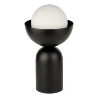 Tischleuchte Schwarz Wei&szlig; Glas H:36,5 cm E14 OSRAM