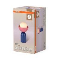 Tischlampe Glas Metall H:36,5 cm E14 Blau Rosa OSRAM