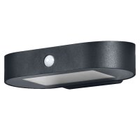LED Solar Wandlampe Sensor Schwarz Alu 3000K IP44 OSRAM