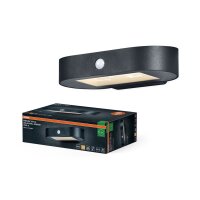 LED Solar Wandlampe Sensor Schwarz Alu 3000K IP44 OSRAM