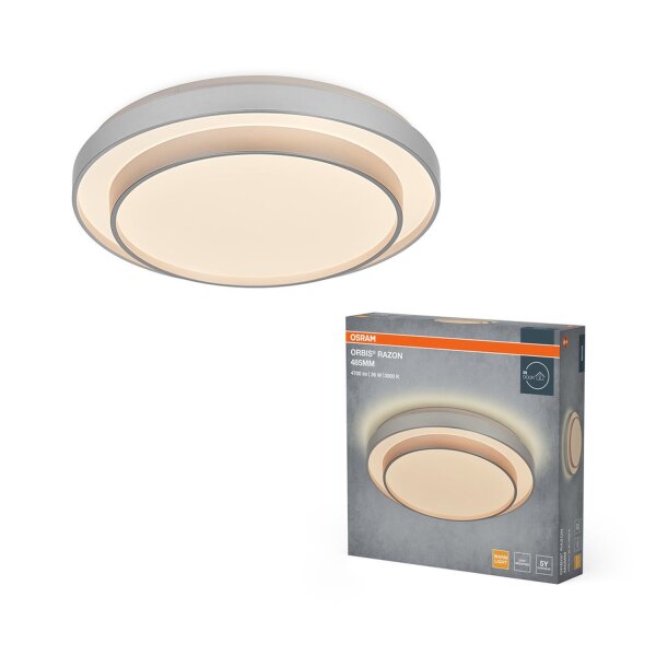LED Deckenleuchte Silber Metall 3000K Ø48,5cm OSRAM