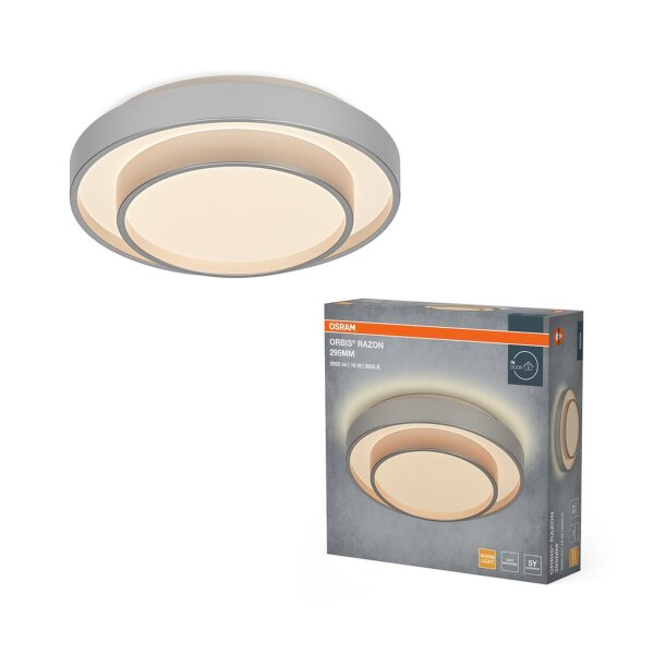 LED Deckenlampe Silber Metall 3000 K Ø29,5cm OSRAM