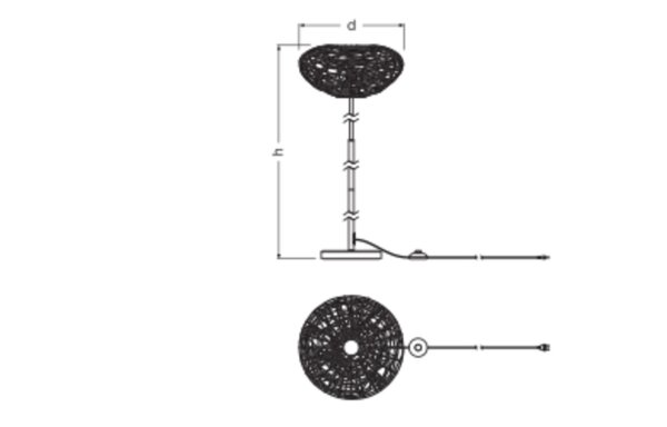 Stehleuchte Schwarz Papier Braun E27 H:163 cm OSRAM