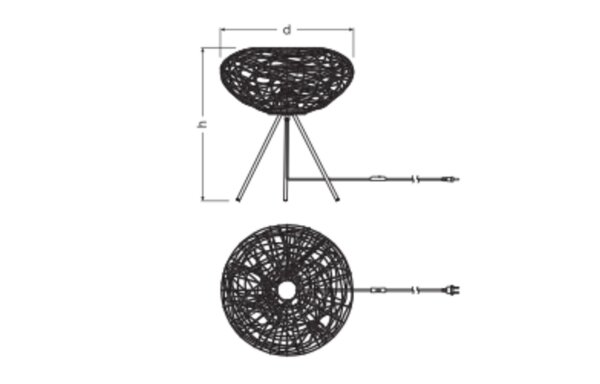 Tischleuchte Braun Papier E27 47,6 cm modern OSRAM