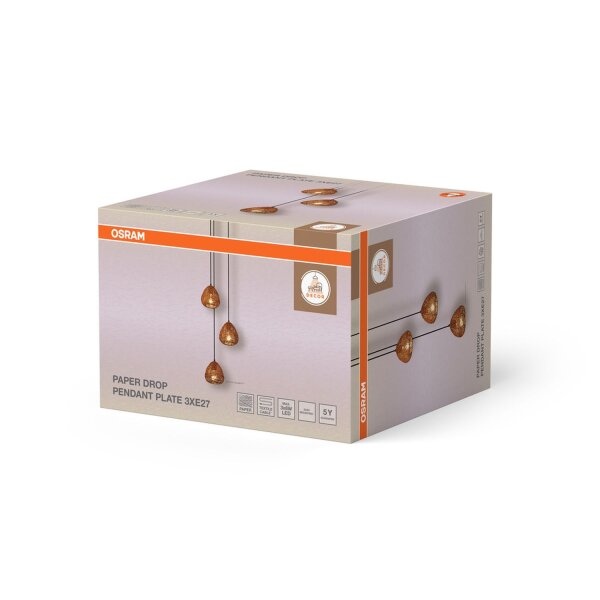 Hängelampe Papier E27 Ø36,7 cm modern Design OSRAM