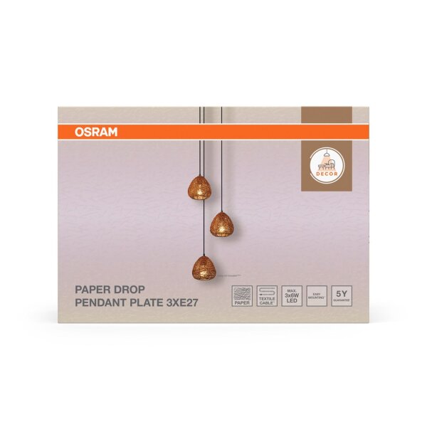 Hängelampe Papier E27 Ø36,7 cm modern Design OSRAM