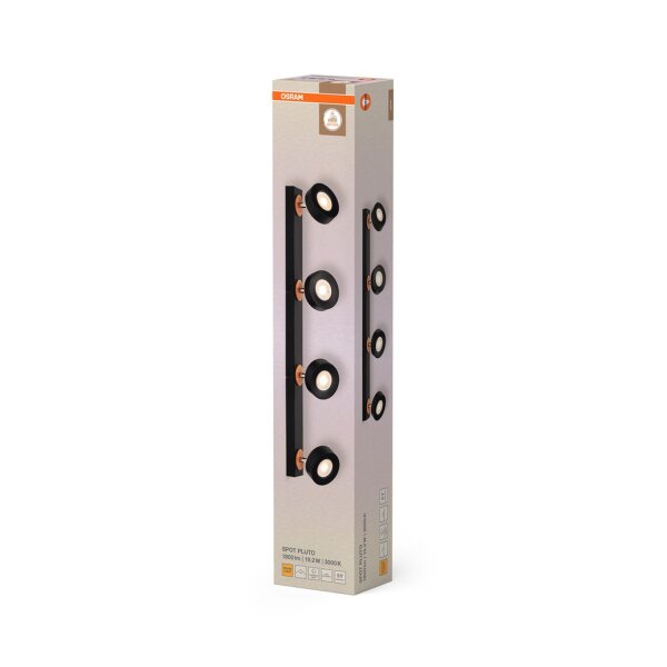 LED Deckenstrahler schwenkbar Schwarz Holz 3000 K OSRAM