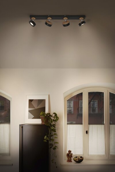 LED Deckenstrahler schwenkbar Schwarz Holz 3000 K OSRAM