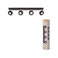 LED Deckenstrahler schwenkbar Schwarz Holz 3000 K OSRAM