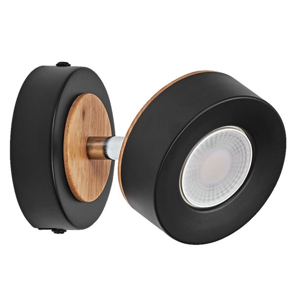 LED Wandstrahler schwenkbar Schwarz Holz 3000 K OSRAM