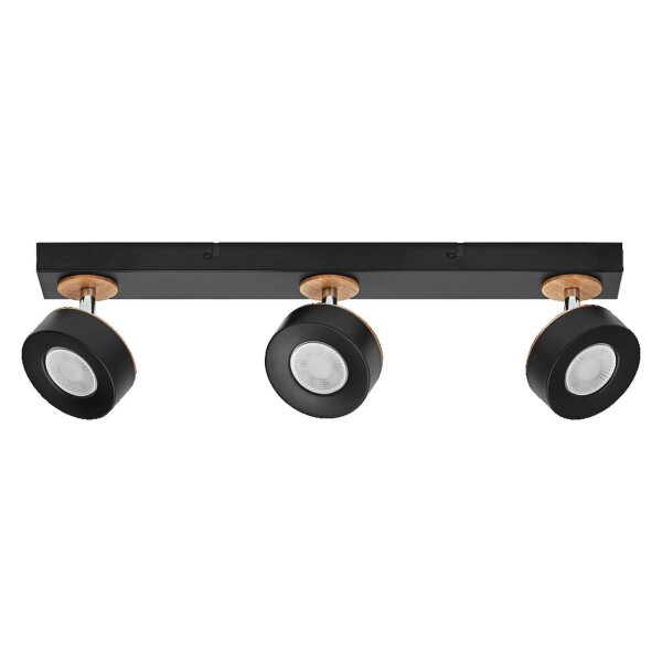 LED Deckenstrahler Schwarz Holz 3000 K L:49,8 cm OSRAM