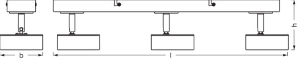 LED Deckenstrahler Schwarz Holz 3000 K L:49,8 cm OSRAM