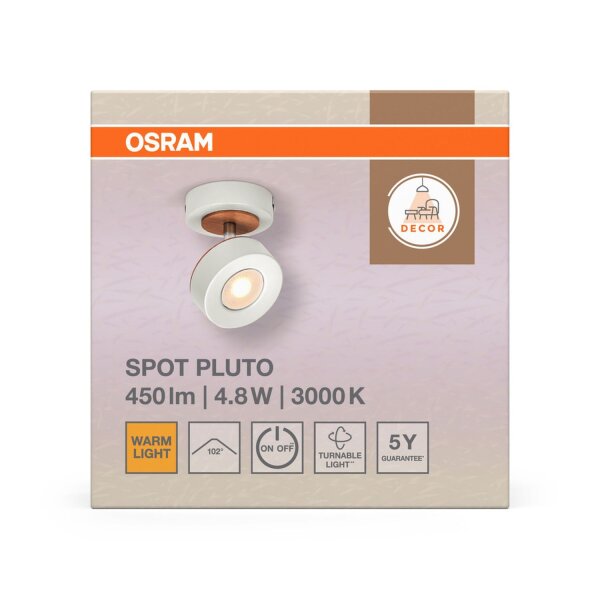 LED Wandstrahler schwenkbar Weiß Holz 3000 K OSRAM