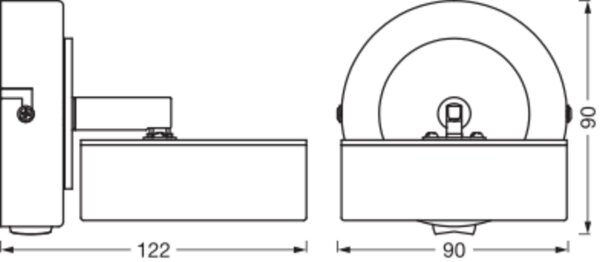 LED Wandstrahler schwenkbar Weiß Holz 3000 K OSRAM