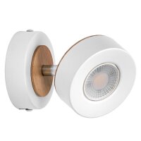 LED Wandstrahler schwenkbar Weiß Holz 3000 K OSRAM
