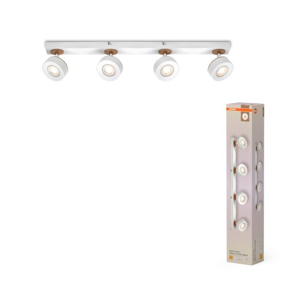 LED Deckenstrahler verstellbar Weiß Holz 3000 K OSRAM