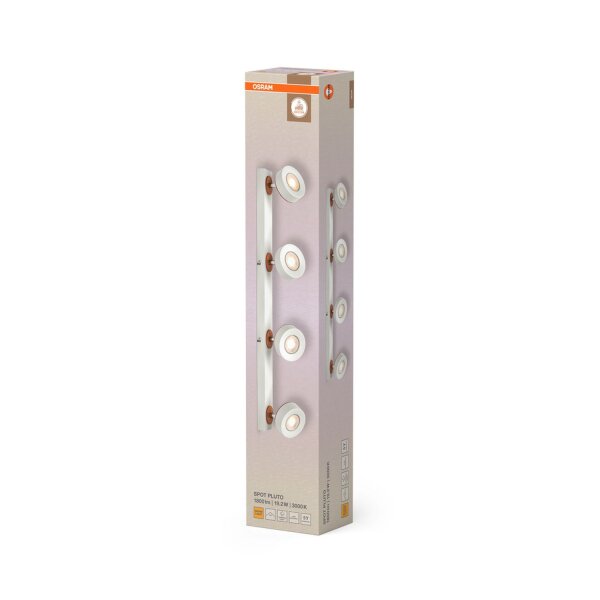 LED Deckenstrahler verstellbar Weiß Holz 3000 K OSRAM