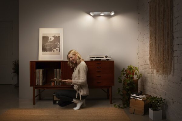 LED Deckenstrahler schwenkbar Weiß Holz 3000 K OSRAM