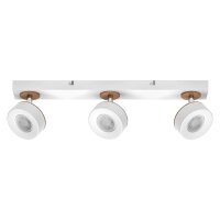 LED Deckenstrahler schwenkbar Wei&szlig; Holz 3000 K OSRAM
