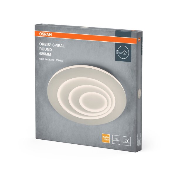 LED Deckenleuchte Weiß Metall 3000 K Ø68,5cm OSRAM