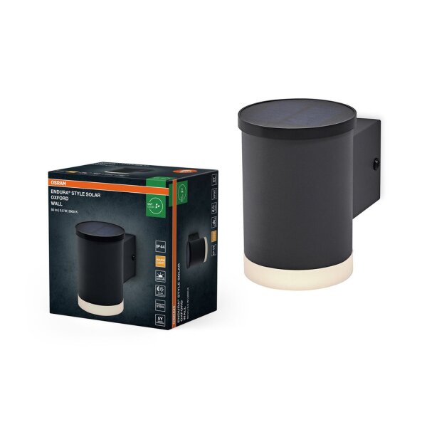 LED Solar Wandlampe Edelstahl Sensor 3000 K IP44 OSRAM