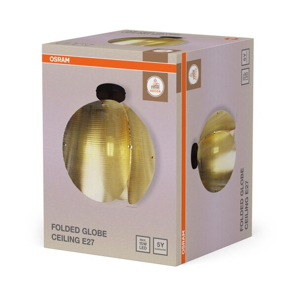 Deckenleuchte Gold Schwarz Stahl E27 38 cm Modern OSRAM
