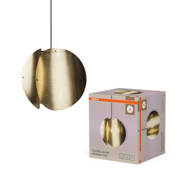 Runde Hängelampe Schwarz Stahl Gold E27 Ø38 cm OSRAM
