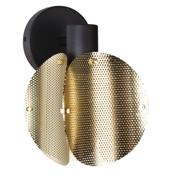 Wandleuchte Gold Schwarz Stahl E27 B:14,5 cm OSRAM