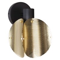 Wandleuchte Gold Schwarz Stahl E27 B:14,5 cm OSRAM