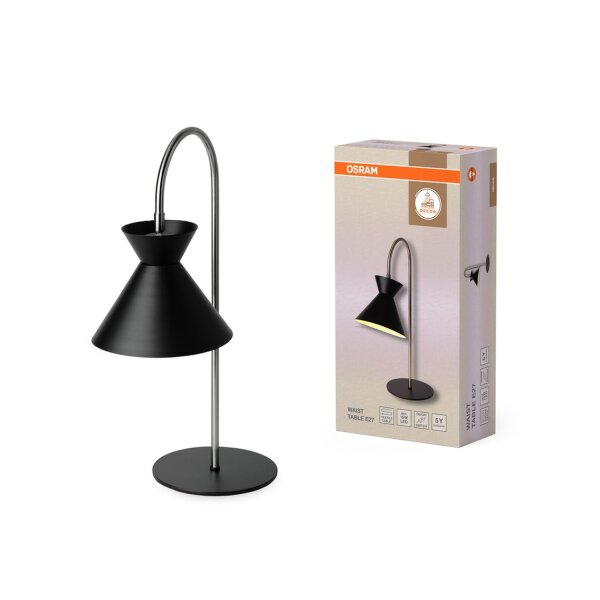 Tischleuchte verstellbar Schwarz Metall E27 OSRAM