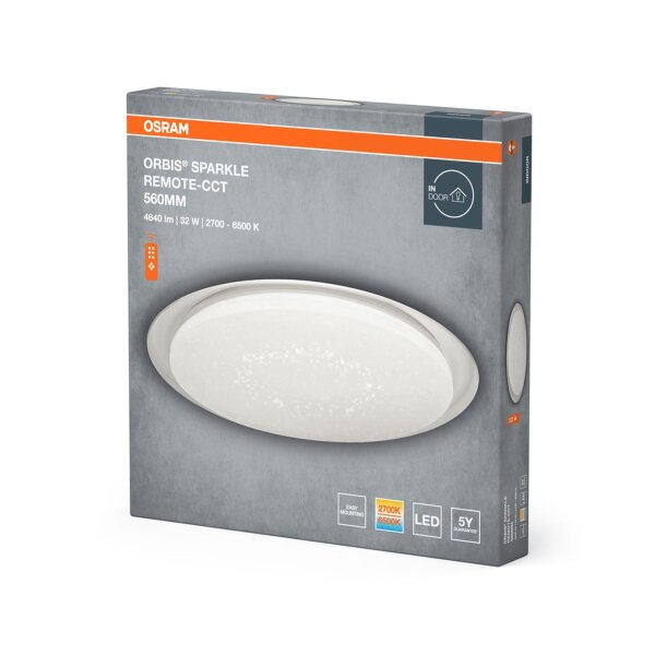 LED Deckenleuchte CCT Weiß Alu 2800-6000K Ø56cm OSRAM
